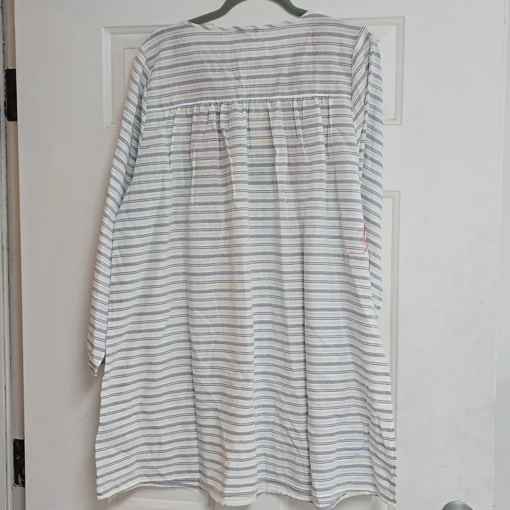 J. Crew Multicolor Embroidered Striped Tunic Dress Bohemian Style